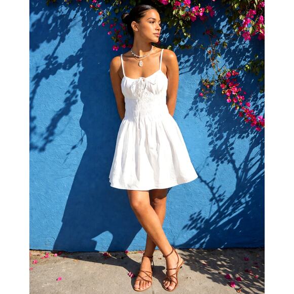 Ciao Lucia Dresses & Skirts - Ciao Lucia M Caserto White Cotton Mini Dress $345 Smocked Cottagecore Milkmaid